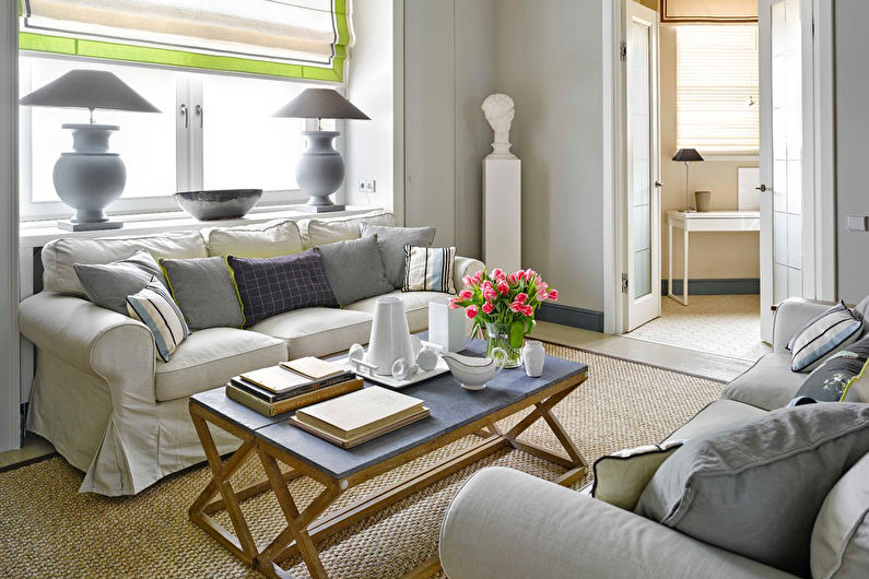Sala de estar 15 m²no estilo de um clássico moderno - Design de Interiores