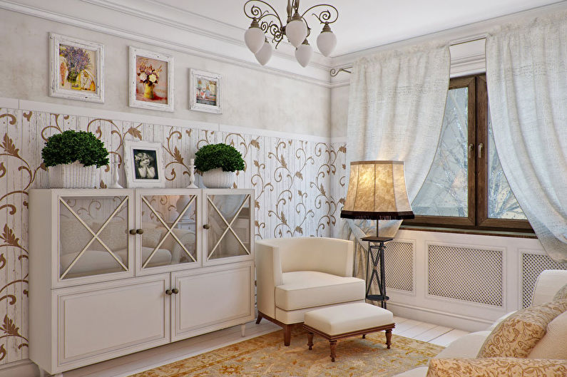 Sala de estar 15 m² em estilo provençal - Design de Interiores