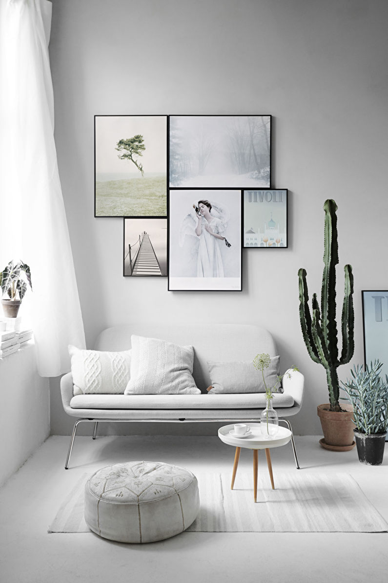 Stue 15 kvm i stil med minimalisme - Interiørdesign