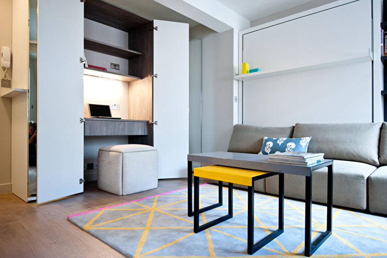 Design obývacího pokoje 15 m² - Nábytek a spotřebiče