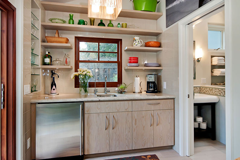 Mažos virtuvės baldai - kaip išdėstyti baldus, jų išdėstymo galimybes