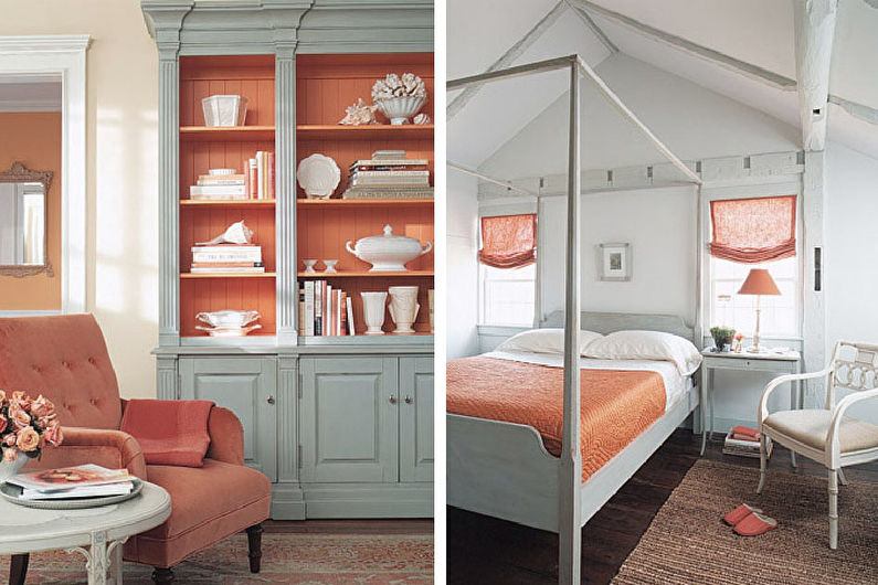 Peach and Grey - Kombinasjonen av farger i interiøret