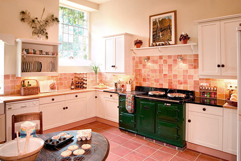 Прасковен цвят в кухнята - интериорен дизайн