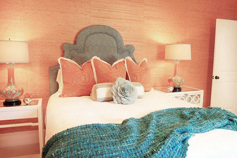Ferskenfarve i soveværelset - Interiørdesign