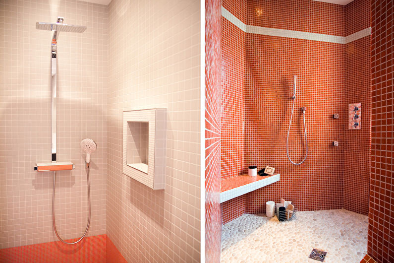 Persikafärg i badrummet - Interiördesign