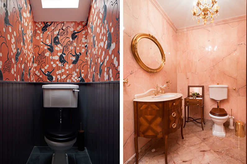 Brzoskwiniowy kolor w łazience - architektura wnętrz
