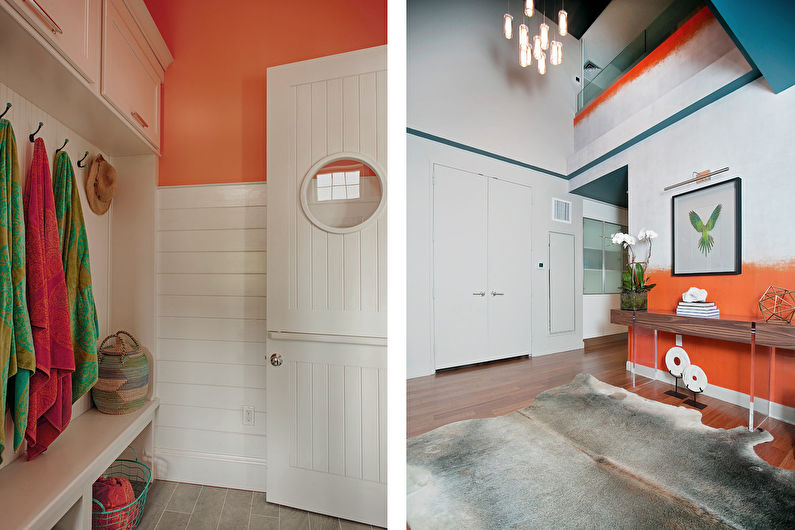 Цвет брескве у ходнику и ходнику - Дизајн ентеријера