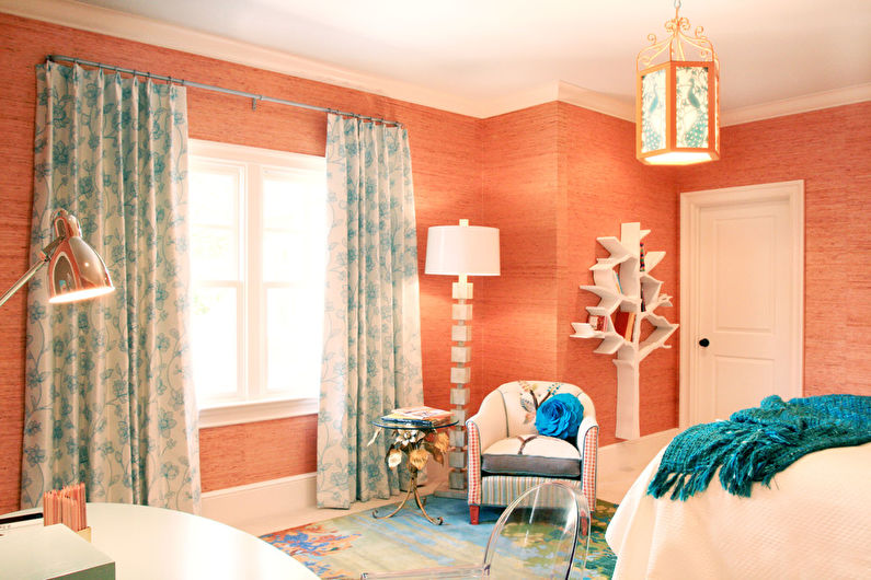 Persiku zieds bērnu istabā - interjera dizains