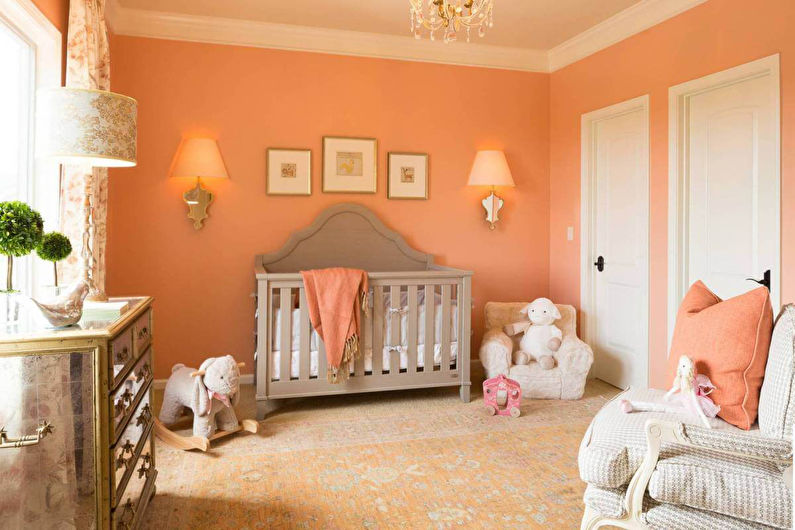 Прасковен цвят в детска стая - Интериорен дизайн