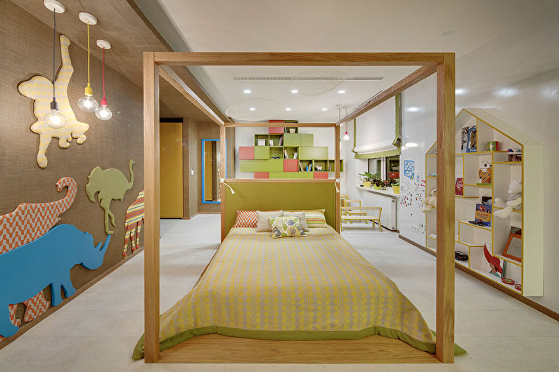 Béžová tapeta v dětském pokoji - Design interiéru