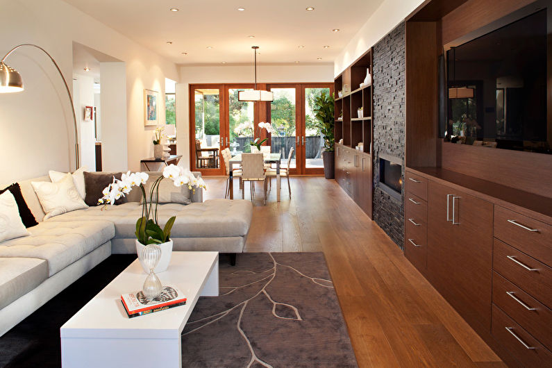 Wenge cor na sala de estar - Design de Interiores