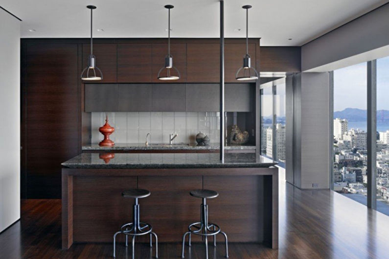 Wenge de culoare în bucătărie - Design interior