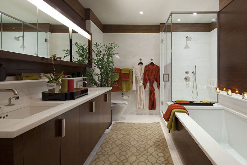 Цветен венге в банята - Интериорен дизайн