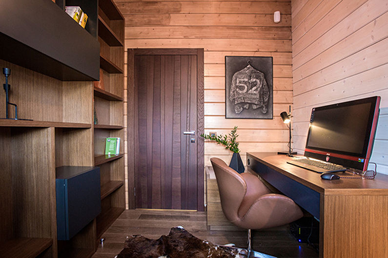 Wenge cor no escritório em casa - Design de Interiores