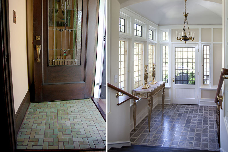 Floor tiles in the hallway - photo