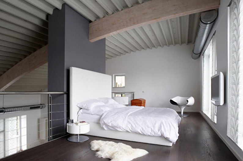 Minimalizmo dizaino miegamasis - grindų apdaila