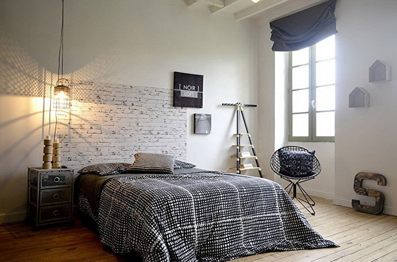 Minimālisma dizaina guļamistaba - dekors un tekstils