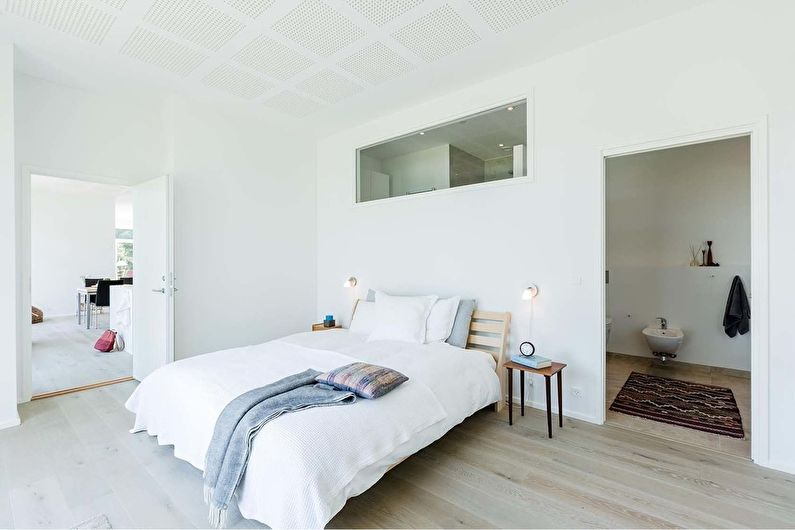 Reka bentuk dalaman bilik tidur gaya minimalis - foto