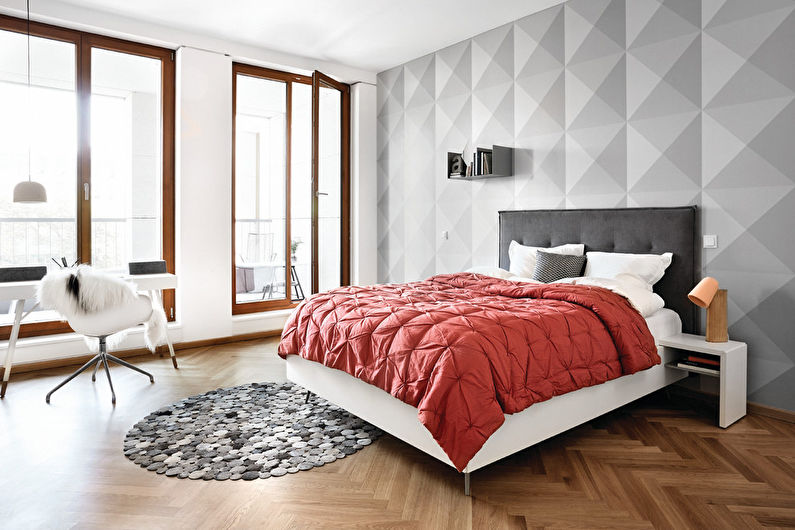 Дизајн ентеријера спаваће собе у стилу минимализма - фото