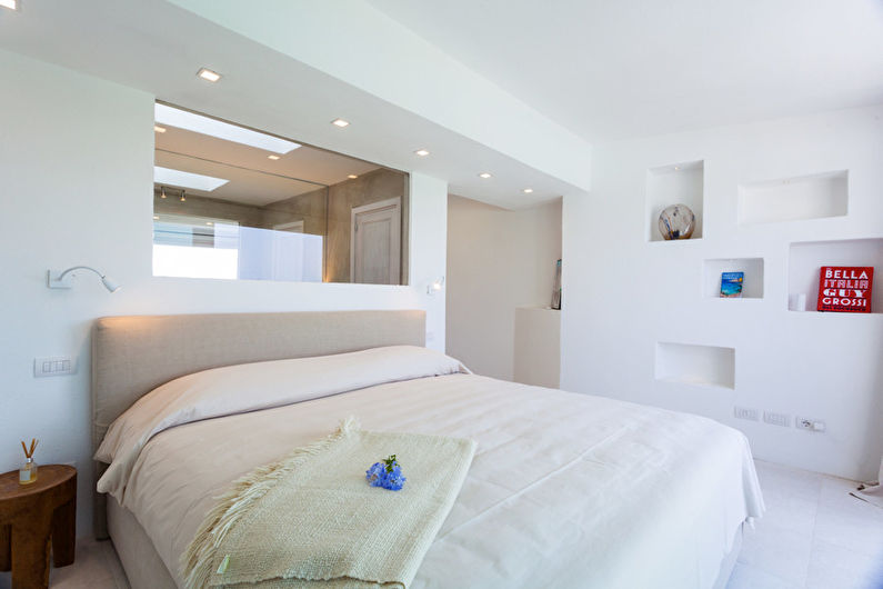 Dizajn interijera spavaće sobe u stilu minimalizma - fotografija