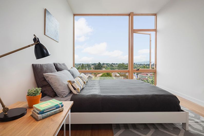 Interiérový design ložnice minimalistický styl - fotografie