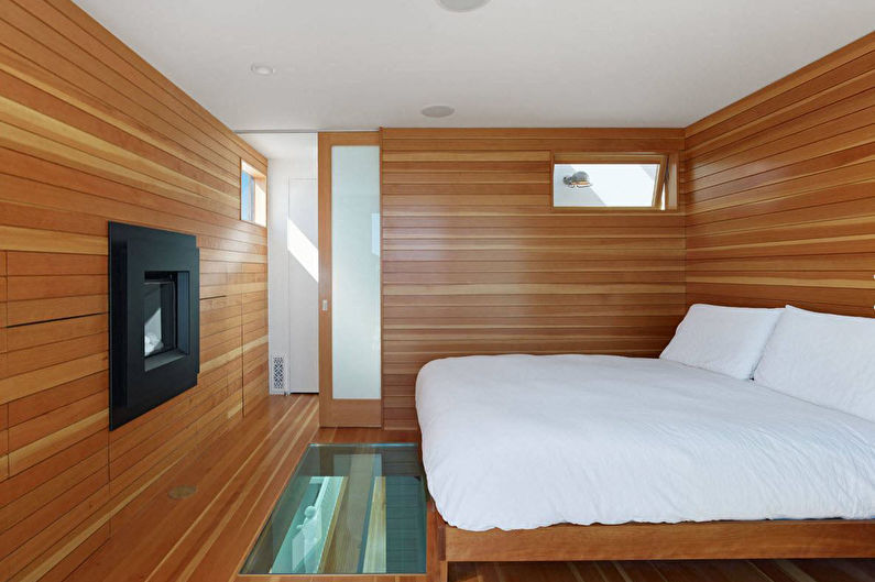 Interior design della camera da letto di stile di minimalismo - foto