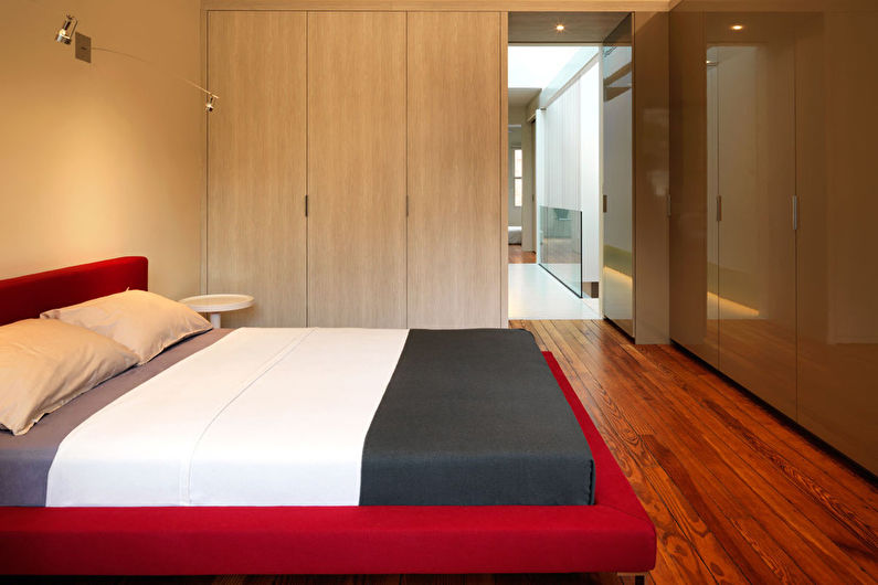 Dizajn interijera spavaće sobe u stilu minimalizma - fotografija