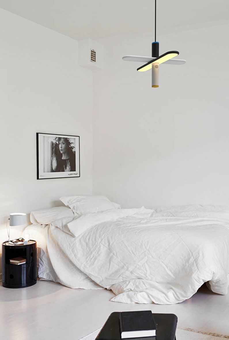 Inredning för sovrum för minimalismstil - foto