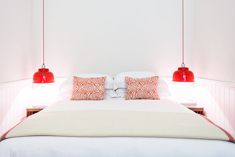 Design îngust dormitor - soluții de culoare