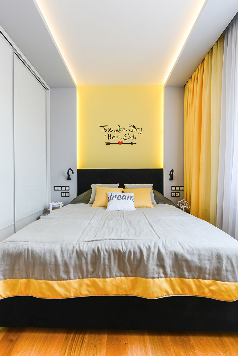 Узак дизајн спаваће собе - Решења у боји