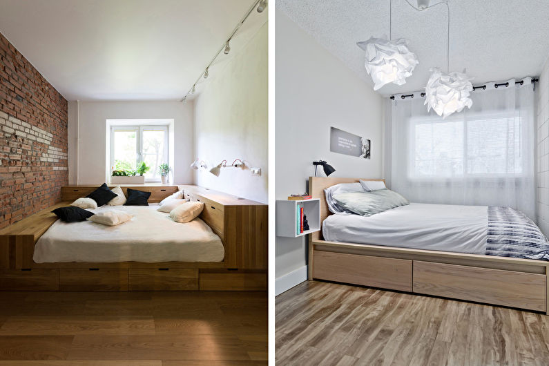 Design stretto della camera da letto - Finitura a pavimento