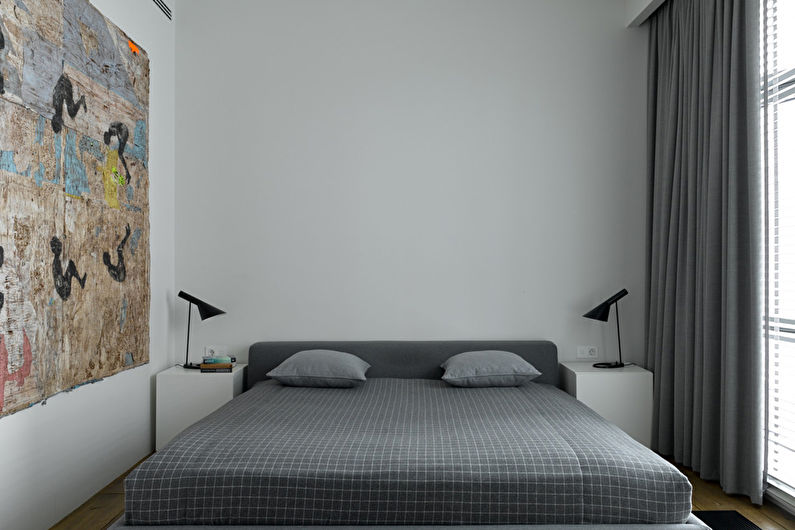 Dizajn interijera uske spavaće sobe - fotografija