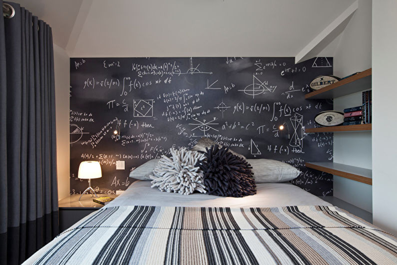 Дизајн ентеријера уске спаваће собе - фотографија