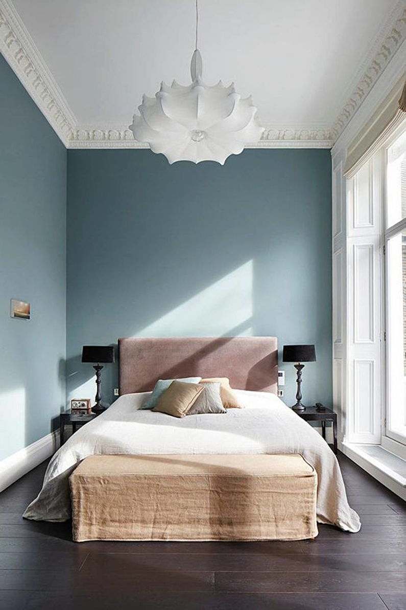 Šauras guļamistabas interjera dizains - foto