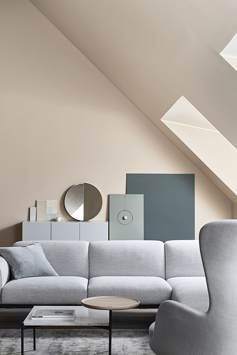 Svetainė 17 kv.m. minimalizmo stiliumi - interjero dizainas