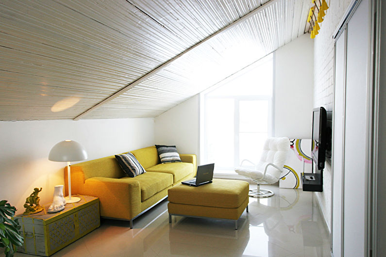 Návrh interiéru obývacího pokoje 17 m2. - Foto