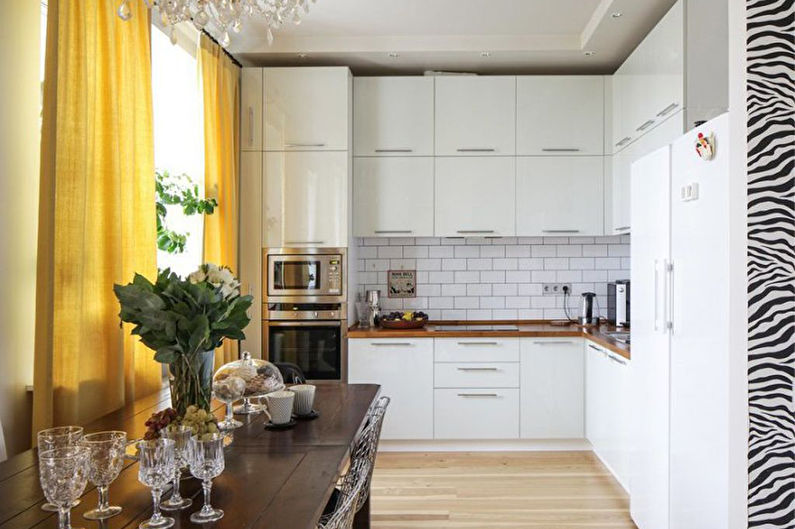 Cozinha de canto estilo escandinavo - Design de interiores