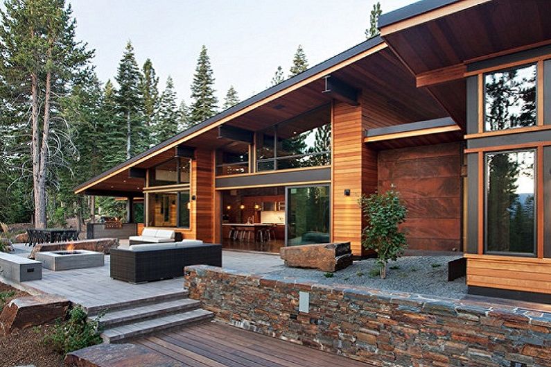 Mūsdienu kotedžu stila māju projekti - kotedžu māja ar lielu verandu