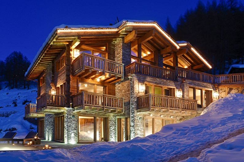 Kortárs faház stílusú házak - hegyoldalú házak