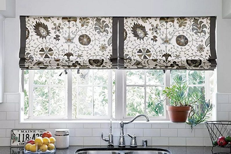 Tipos de cortinas de cozinha - cortinas romanas