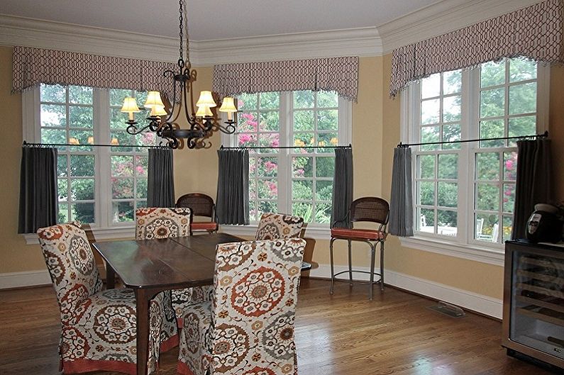 Types of curtains in the kitchen - Curtains-cafe