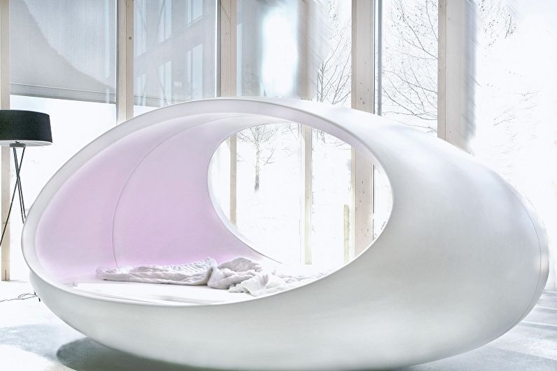 Druhy okrúhlych postelí v spálni - okrúhle umývadlo