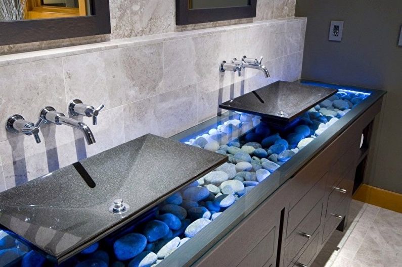 Fürdőszoba mosogató - Természetes kő és annak utánzata