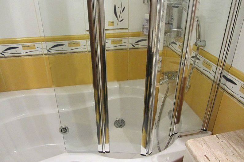 Tipos de cortinas de vidro para o banheiro - Cortinas dobráveis