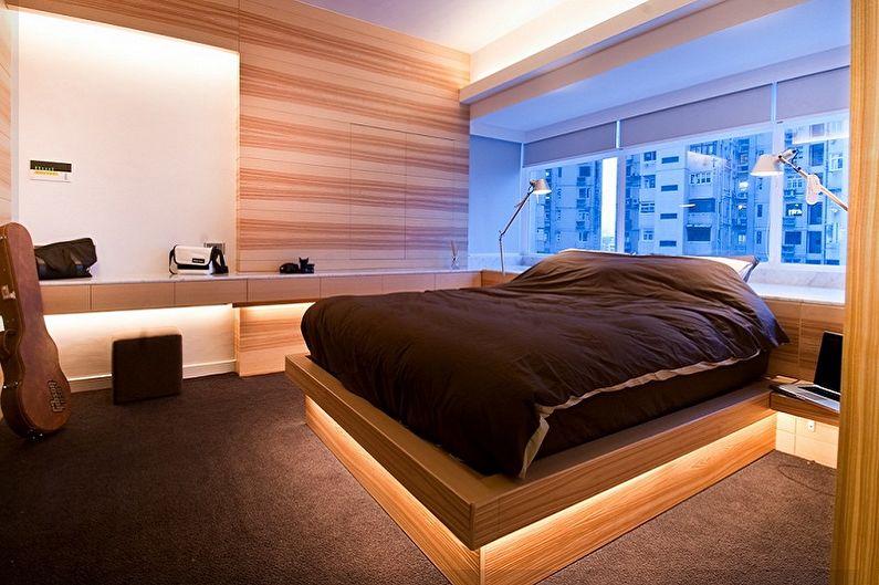 Tipos de camas de pódio - Cama de pódio com iluminação integrada
