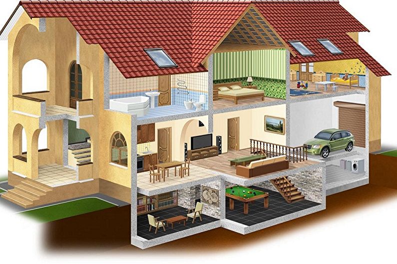 Idéias de layout de casa de tijolo - casa do porão