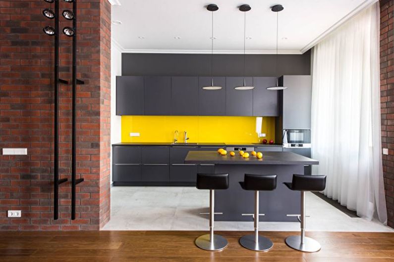Panel dinding kuning untuk dapur
