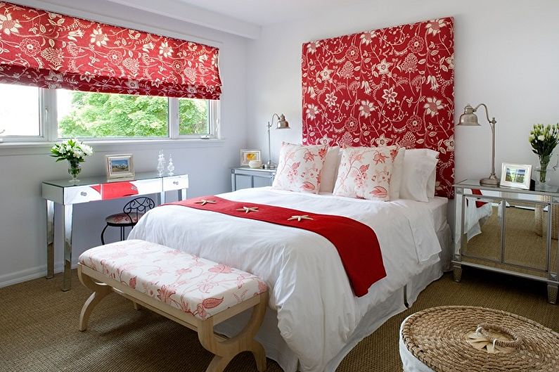 Ce culori se potrivesc cu roșu - Design dormitor