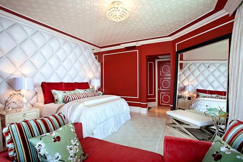 Kādas krāsas atbilst sarkanajam - guļamistabas dizains