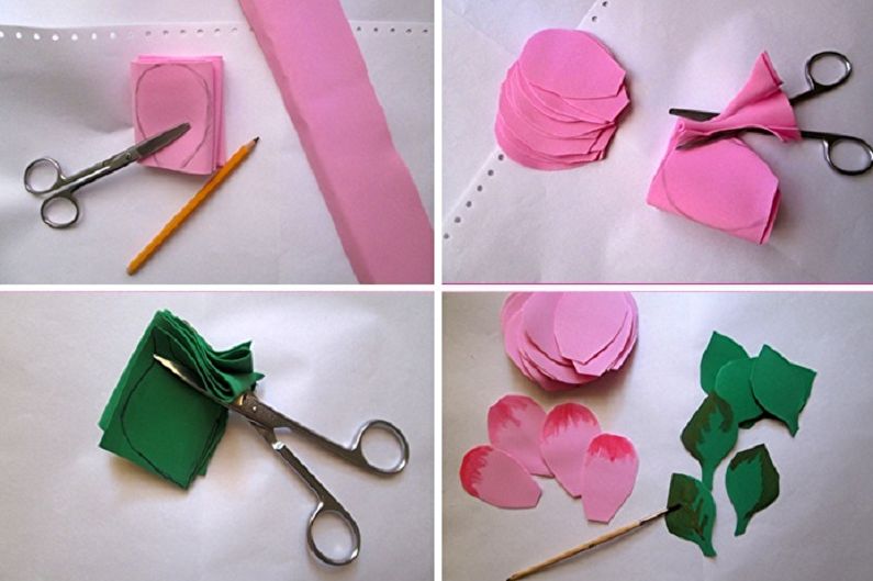 DIY roze no foamiran - roze no atsevišķām ziedlapiņām